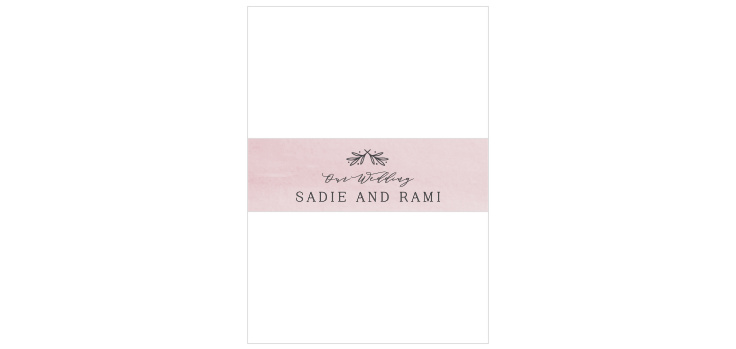 Watercolor Initials Wedding Belly Bands