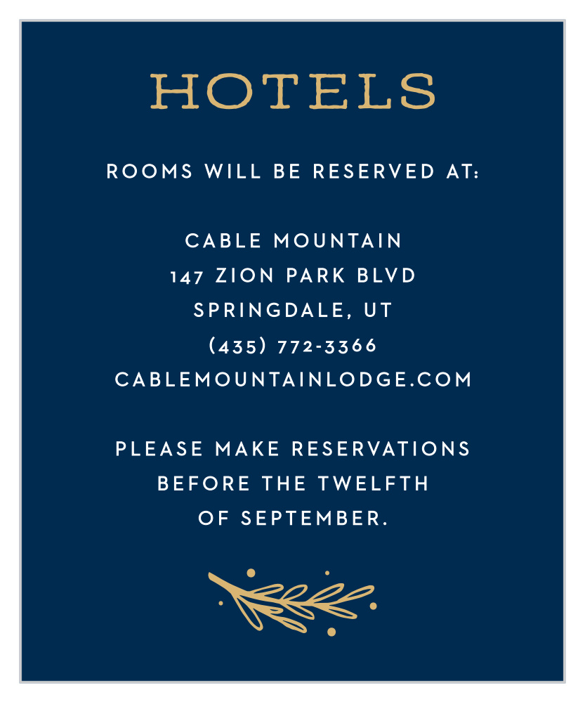 Simply Botanical Accommodation Cards