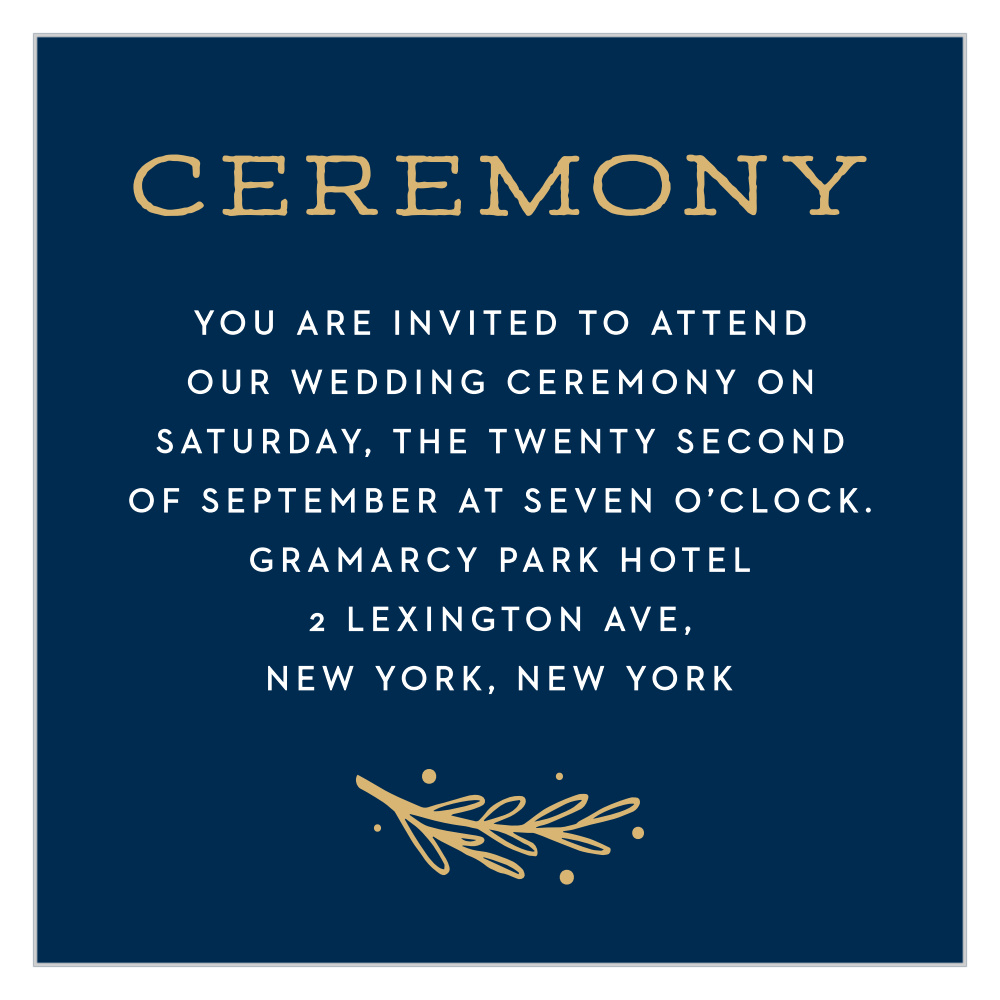 Simply Botanical Ceremony Cards