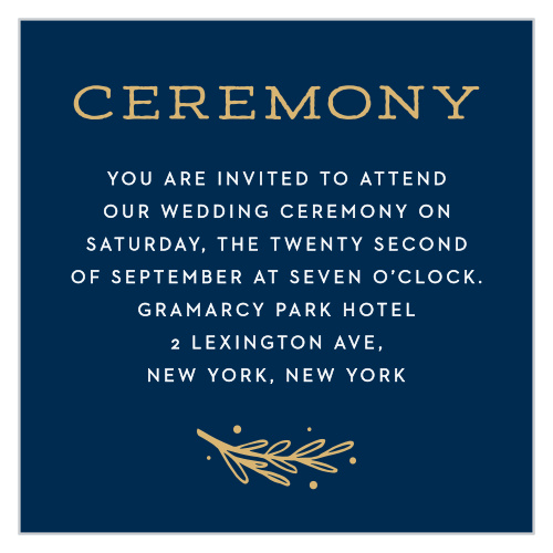 Simply Botanical Ceremony Cards
