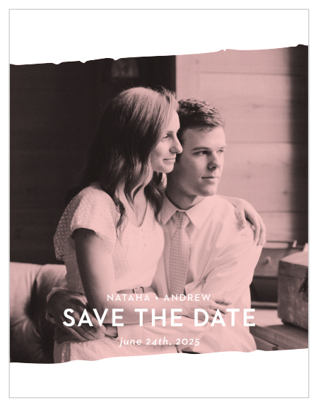 Enjoy the company of your friends and family when you use our Torn Paper Wedding Save-the-Date Magnets to notify them.