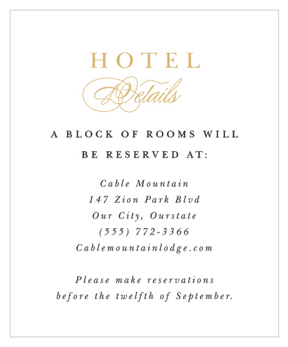 Elegant Damask Accommodation Cards