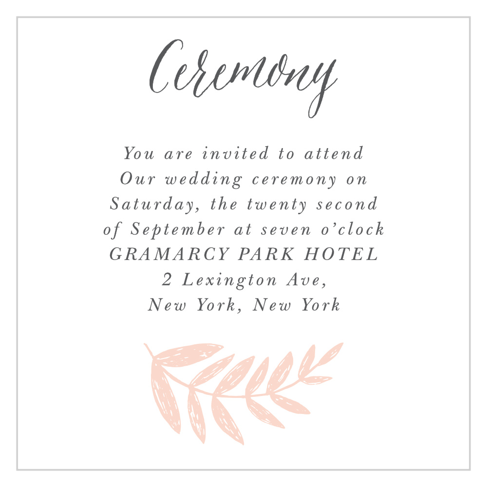 Wedding Wreath Ceremony Cards