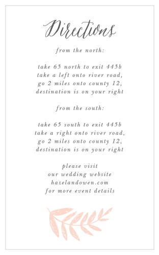 Wedding Wreath Direction Cards