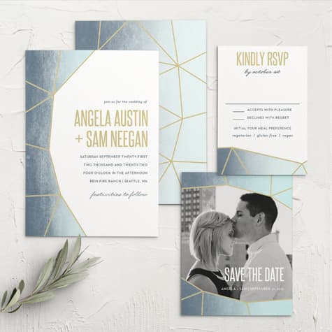 Gleaming Gemstone Wedding Invitations
