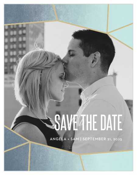 For a beautiful card befitting the elegance of your wedding plans, look no further than our Gleaming Gemstone Save-the-Date Cards.