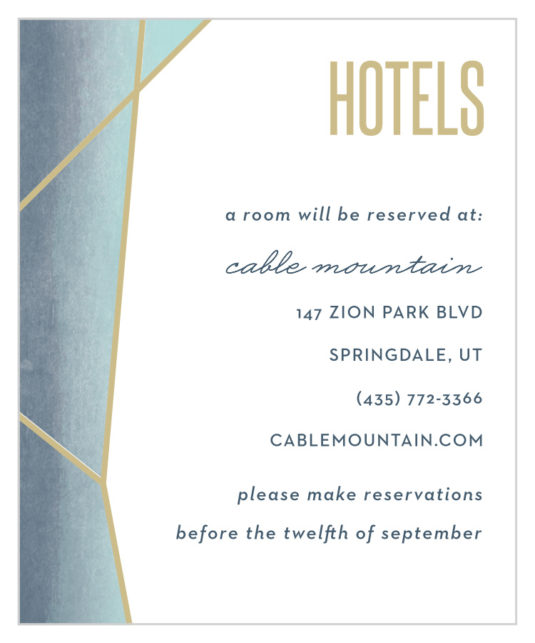 Gleaming Gemstone Accommodation Cards