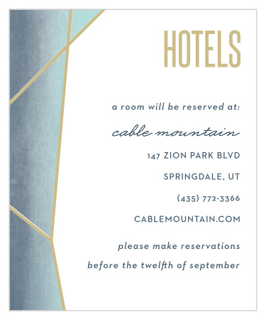 Gleaming Gemstone Accommodation Cards