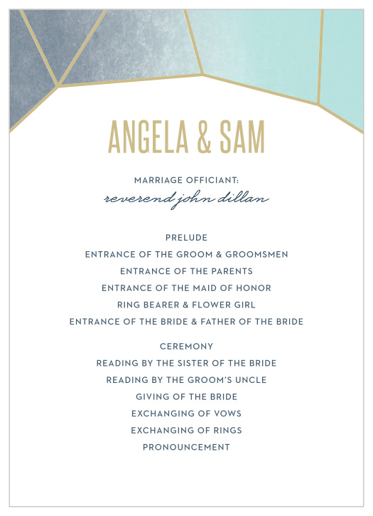 Gleaming Gemstone Wedding Programs