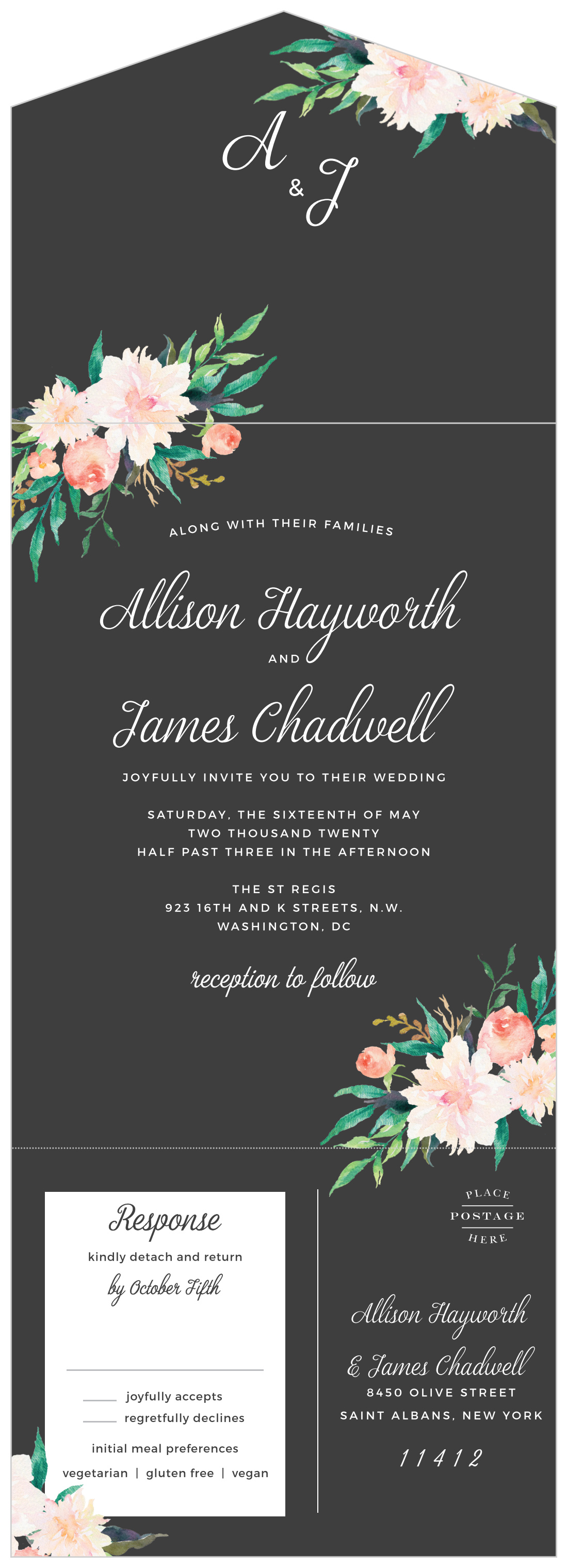 Blossoming Love Seal & Send Wedding Invitations