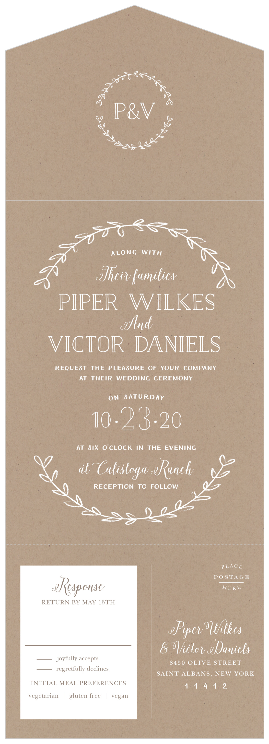Rustic Love Seal & Send Wedding Invitations