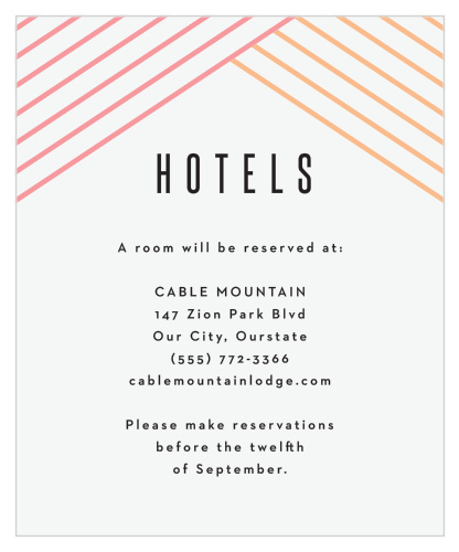 Pattern Stripes Accommodation Cards