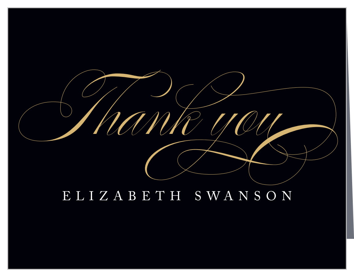 Sophisticated Swash Graduation Thank You Cards