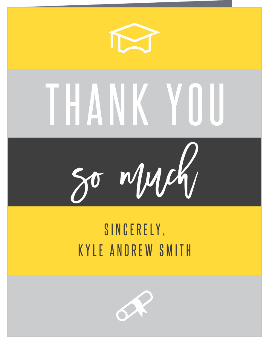 Striped Celebration Graduation Thank You Cards
