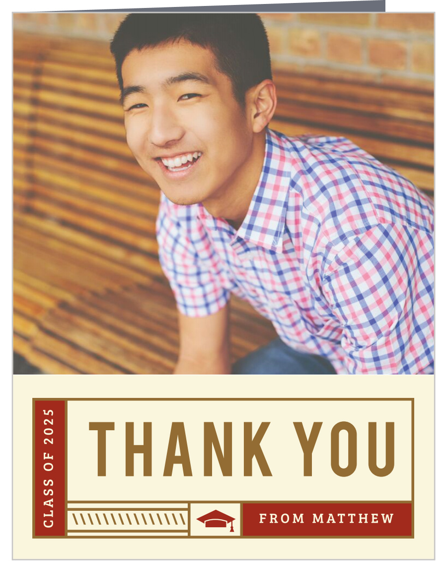 Classic Blocks Graduation Thank You Cards
