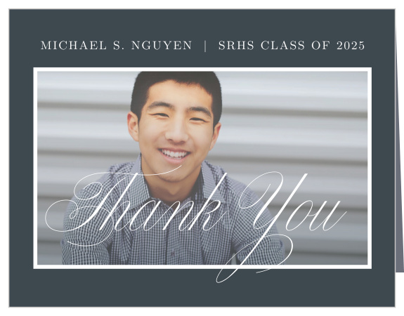 Classic Border Graduation Thank You Cards