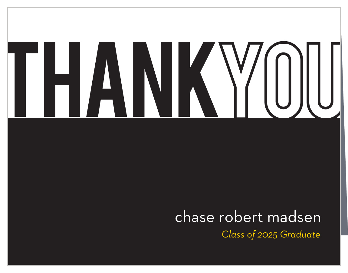Clean Cut Graduation Thank You Cards