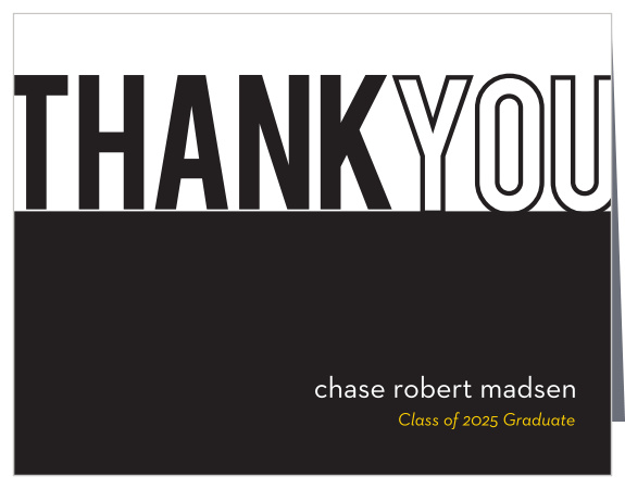 Clean Cut Graduation Thank You Cards