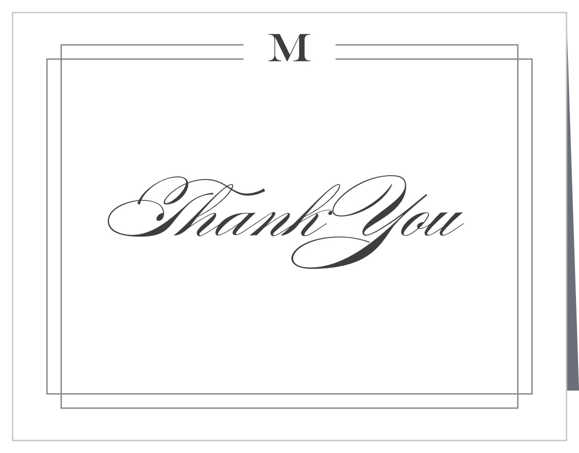 Grad Monogram Graduation Thank You Cards
