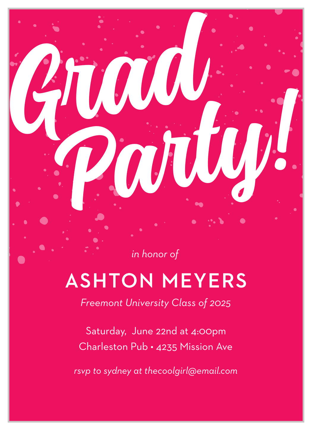 Artistic Accomplishments Graduation Invitations