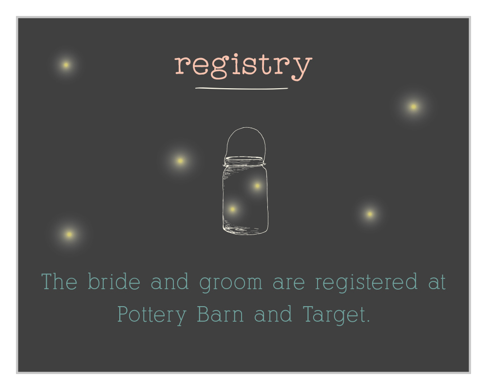 Mason Jars & Fireflies Registry Cards