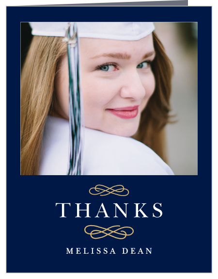 Show your appreciation with our stunning Classical Collegian Graduation Thank You Card.