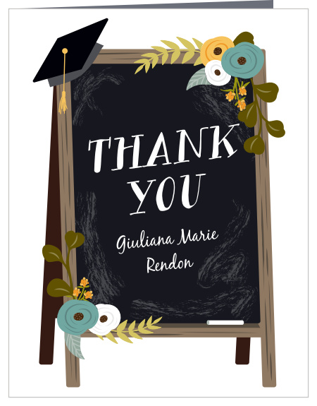 Chalkboard Art Graduation Thank You Cards