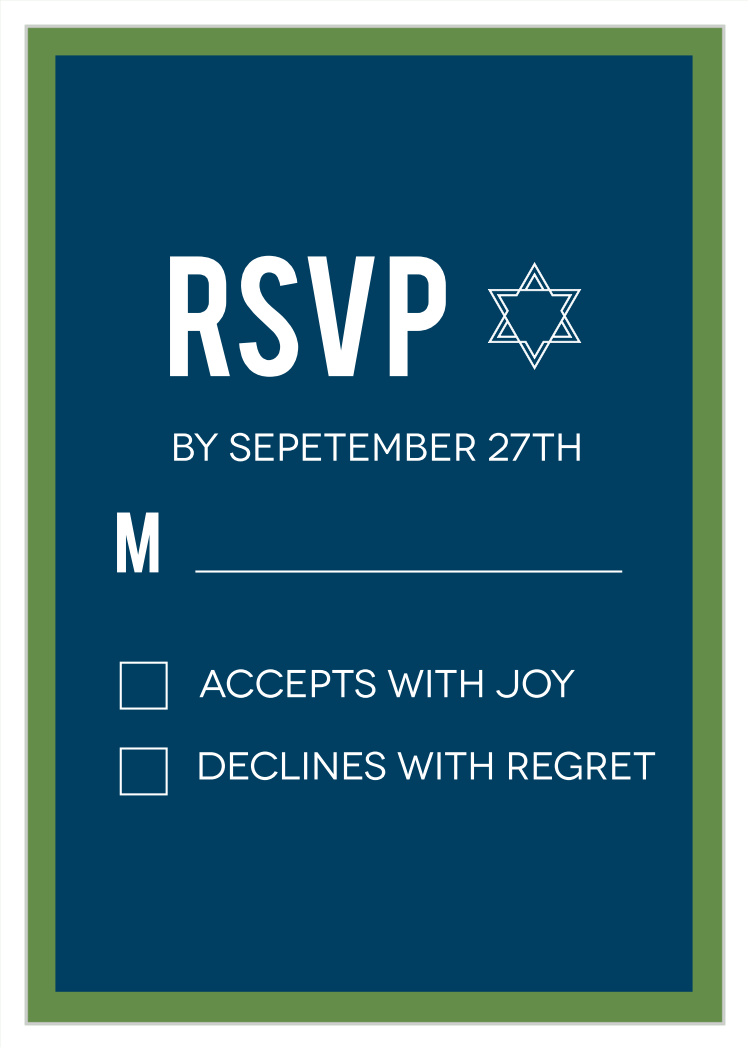 Simply Bordered Bar Mitzvah Response Cards