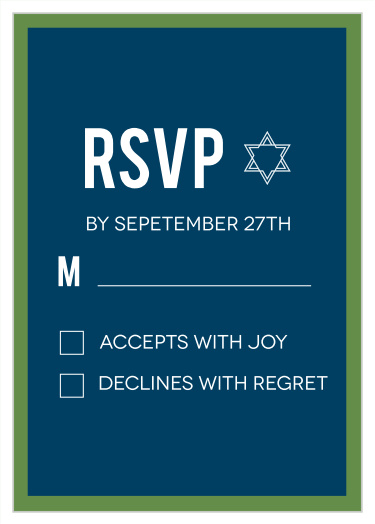 Simply Bordered Bar Mitzvah Response Cards