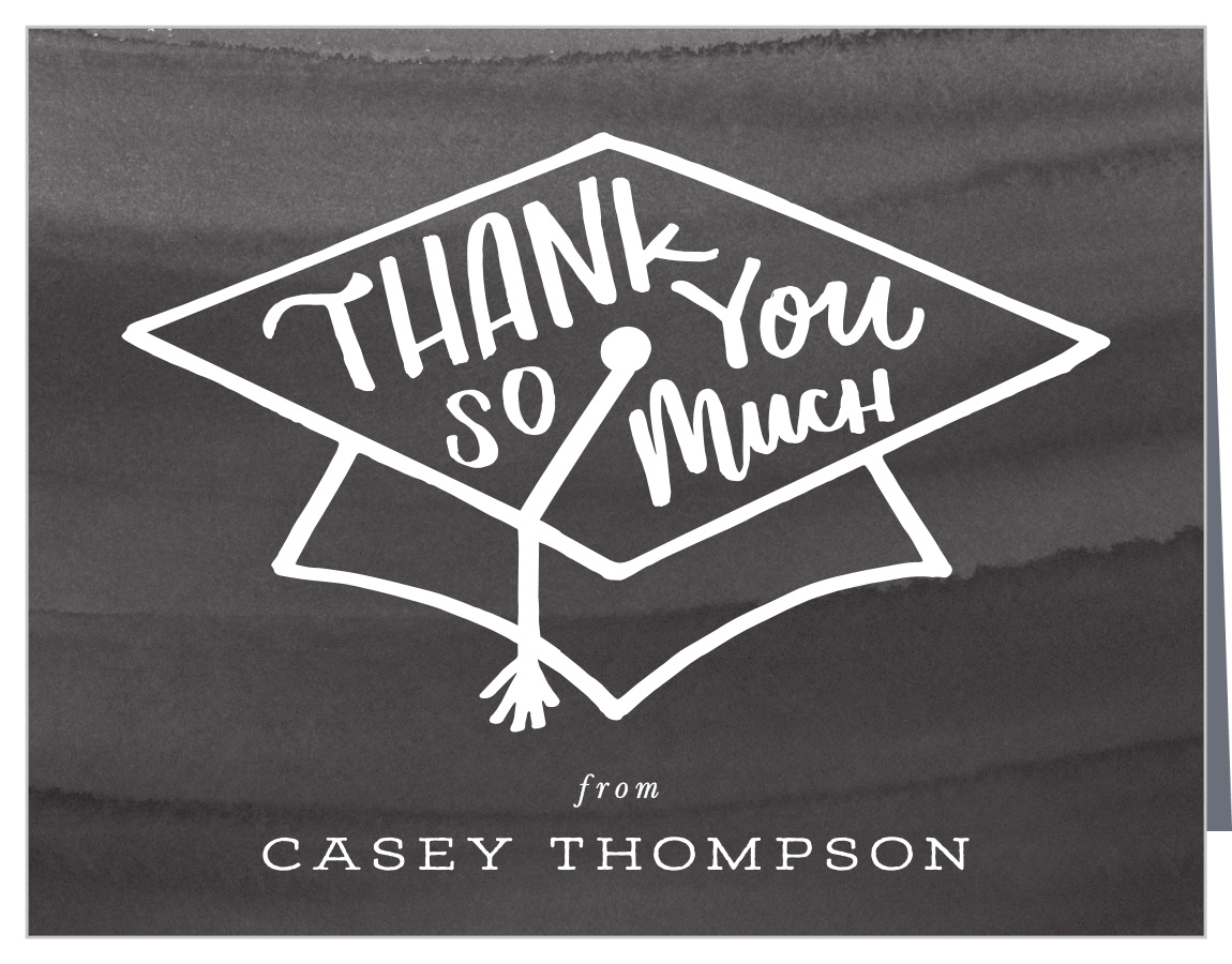 Hand Drawn Cap Graduation Thank You Cards
