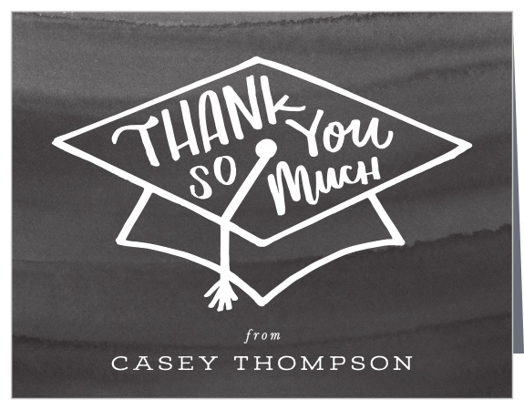 Hand Drawn Cap Graduation Thank You Cards