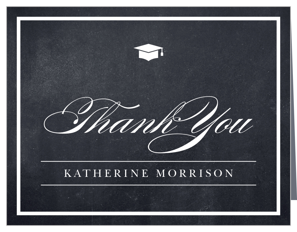 Modern Blackboard Graduation Thank You Cards