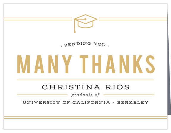 Linear Divide Graduation Thank You Cards