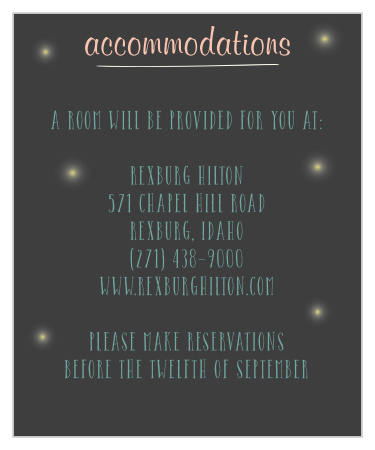Mason Jars & Fireflies Accommodation Cards