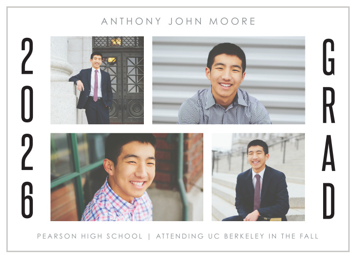Choose our clean and simple Photo Play Graduation Announcements to send out to your loved ones. 