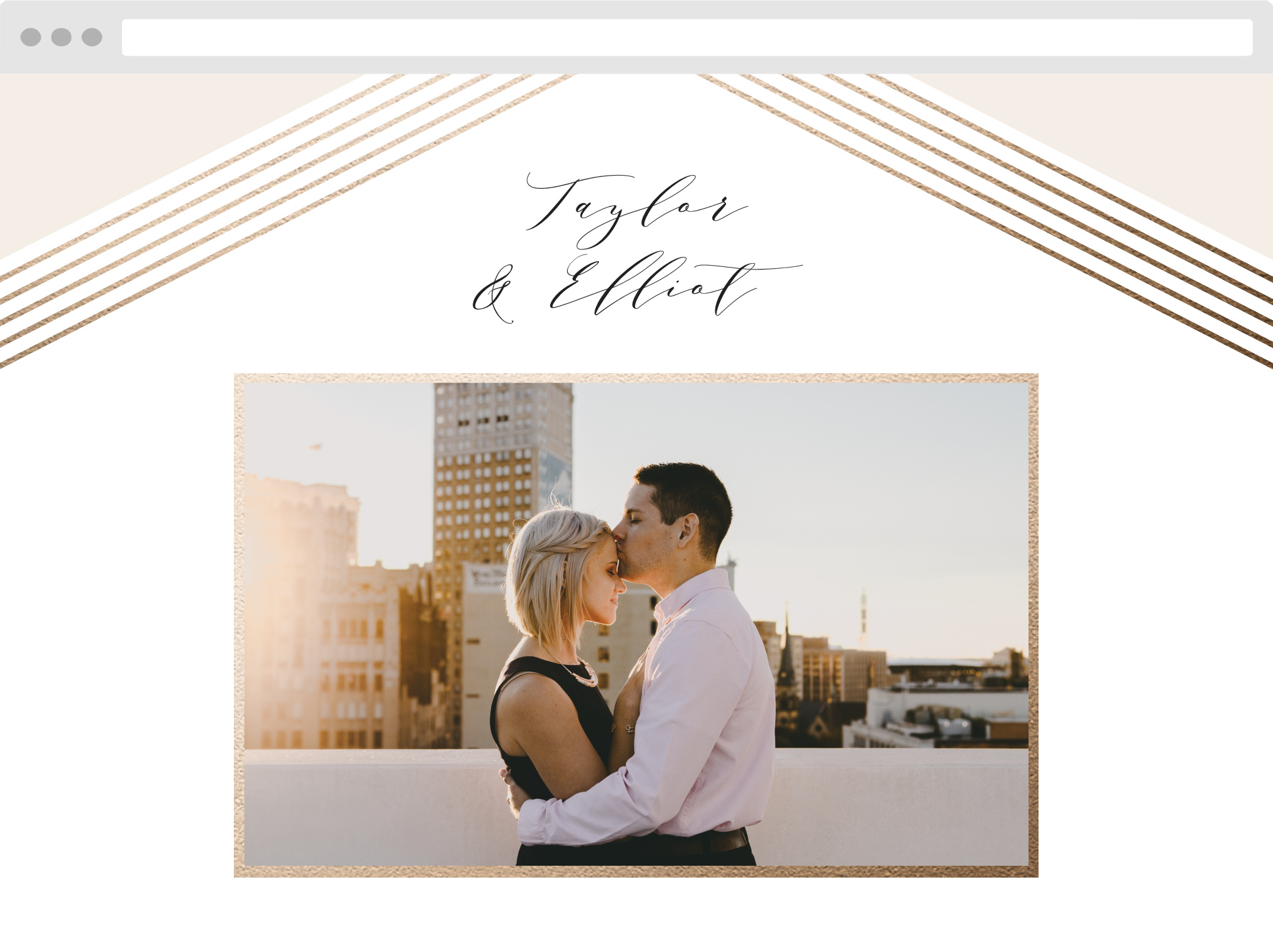 Contemporary Glamour Wedding Website