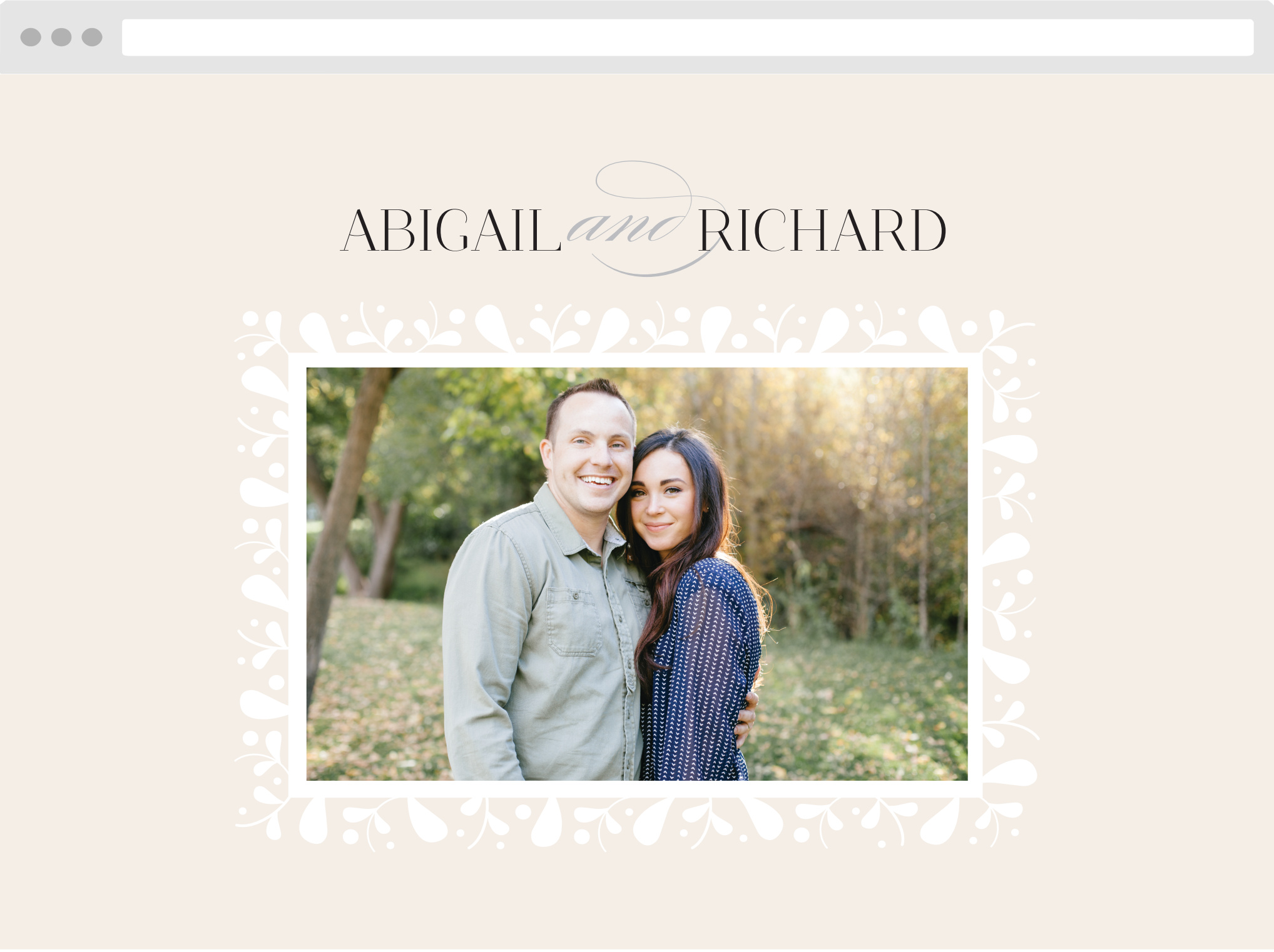 Frosted Leaves Wedding Website