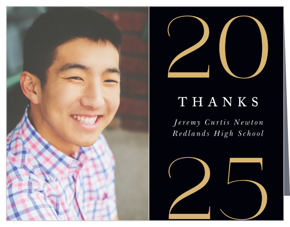 Shiny Numerals Graduation Thank You Cards