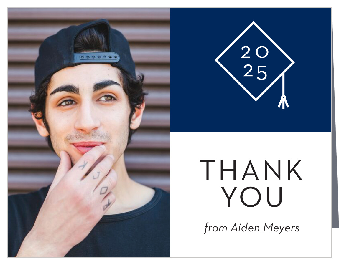 Simple Cap Graduation Thank You Cards