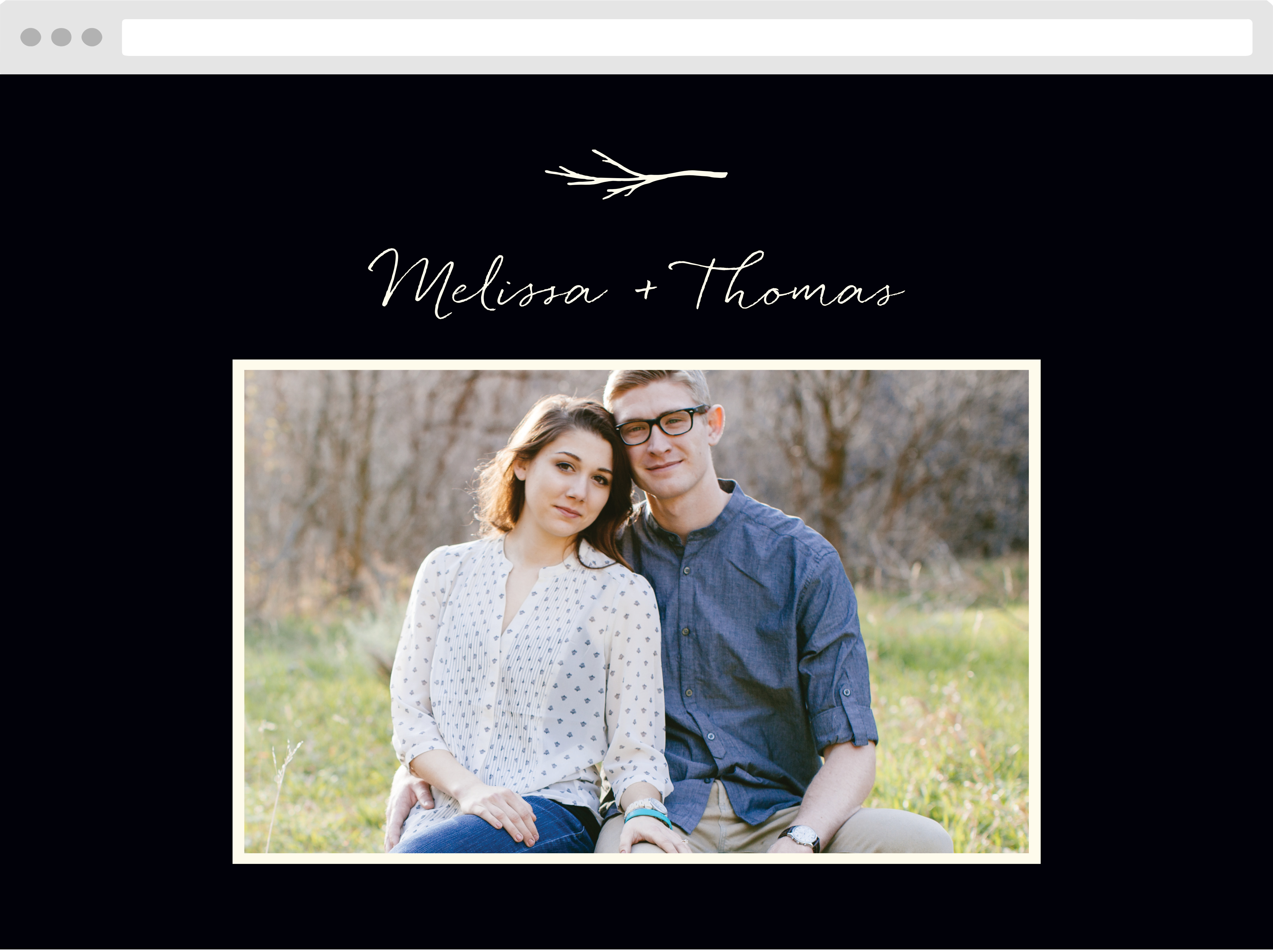 Weathered Twig Wedding Website