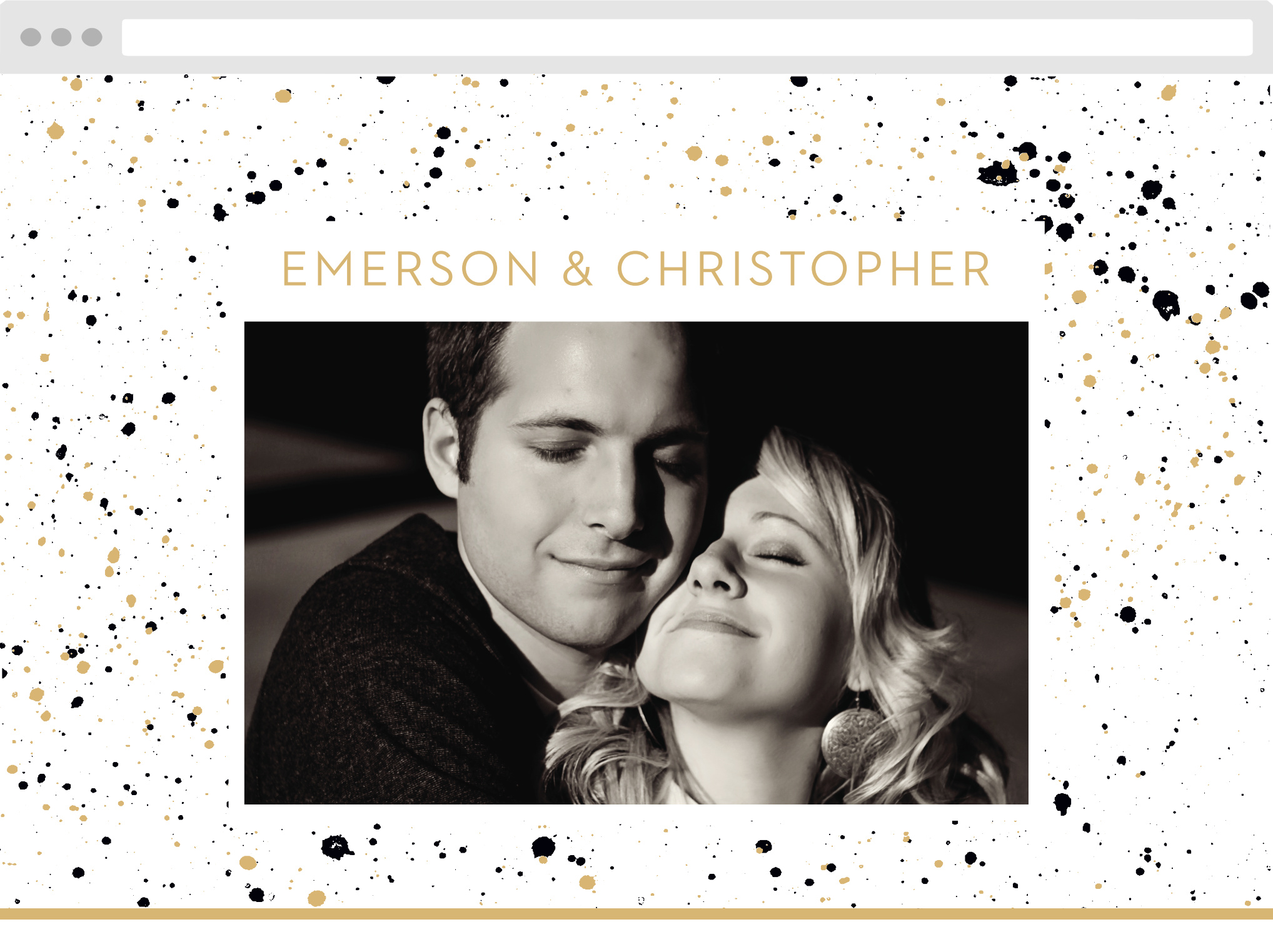 Modern Splatters Wedding Website