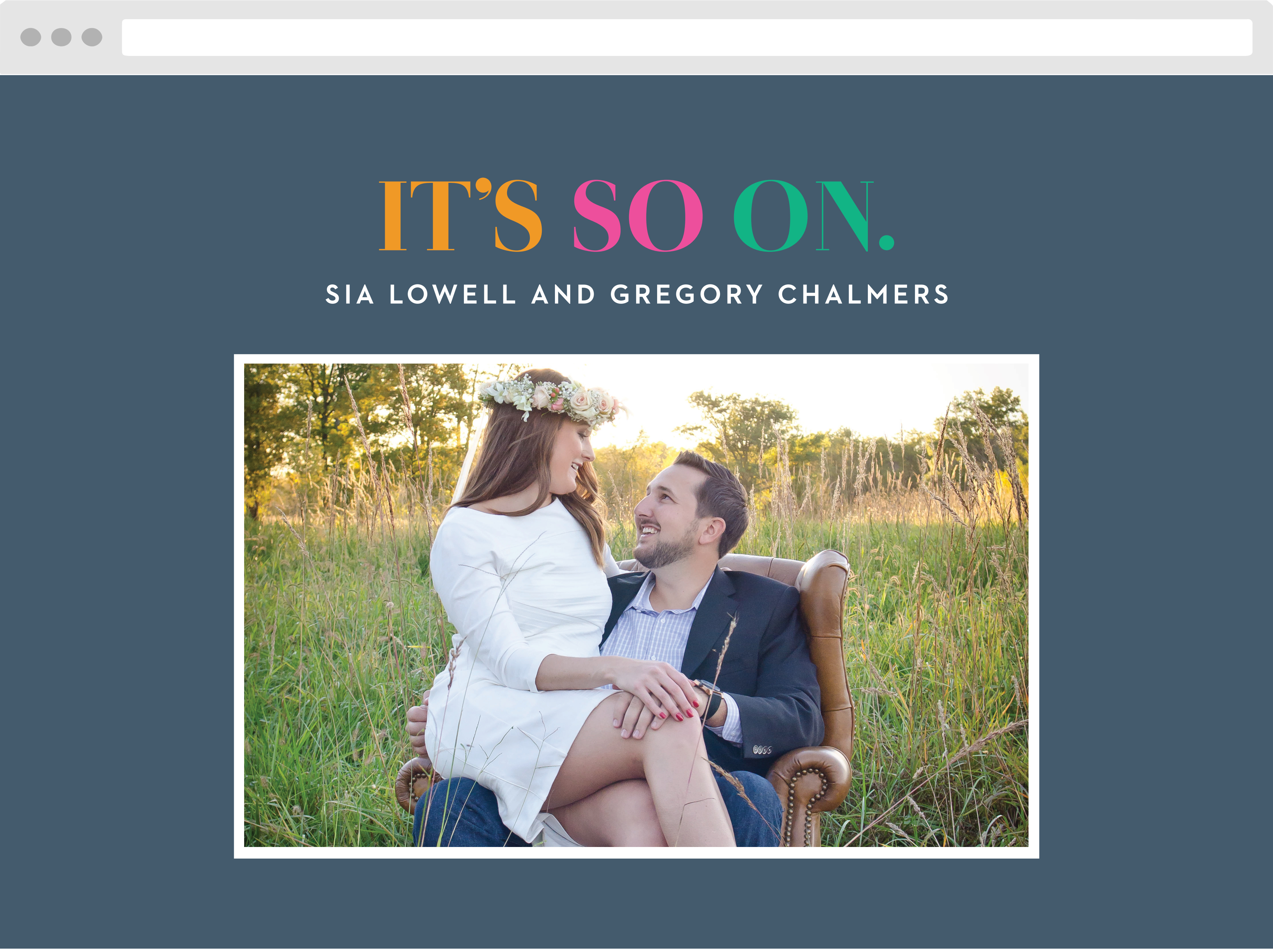 It's On Wedding Website