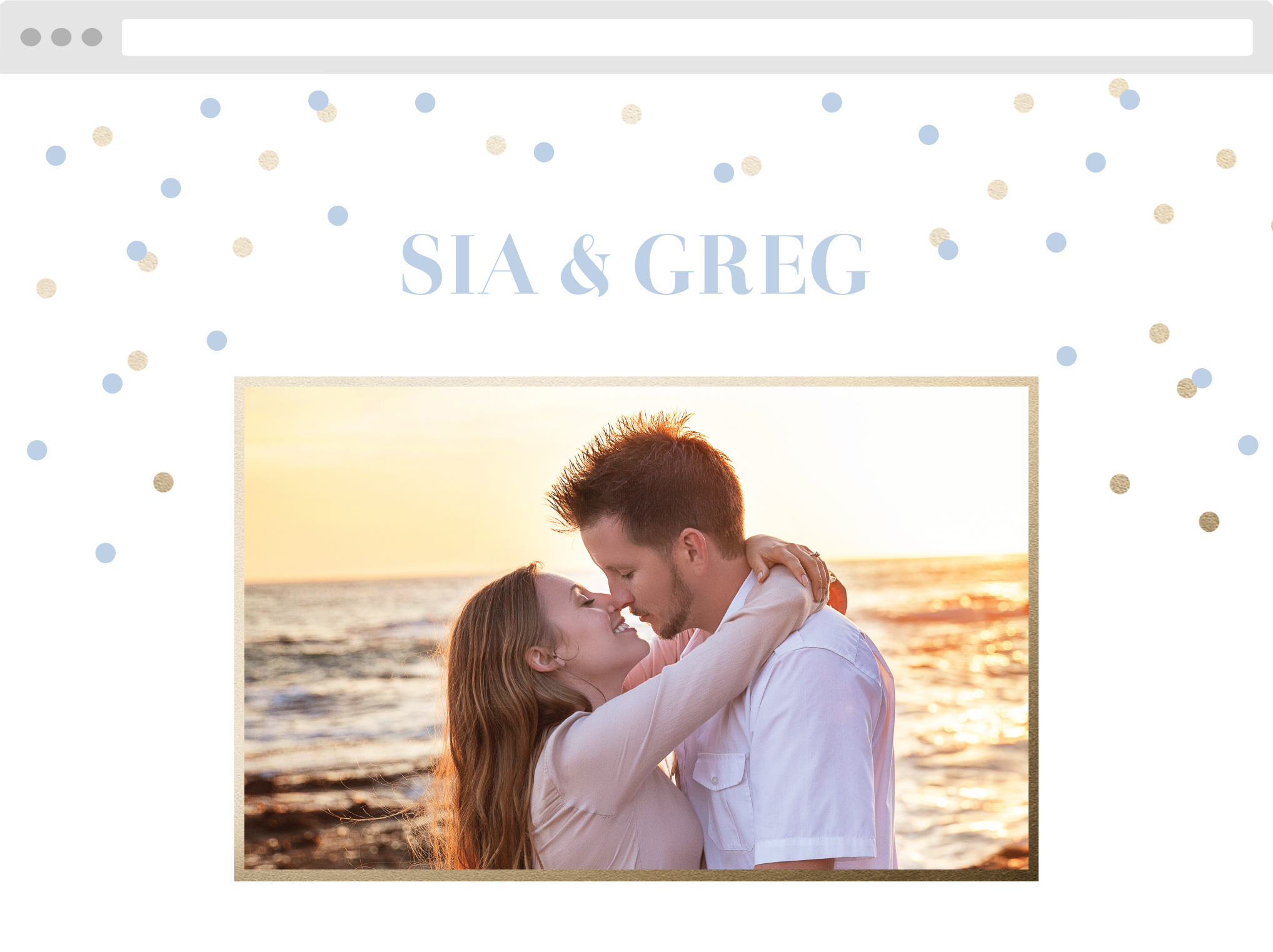 Confetti Overlap Wedding Website