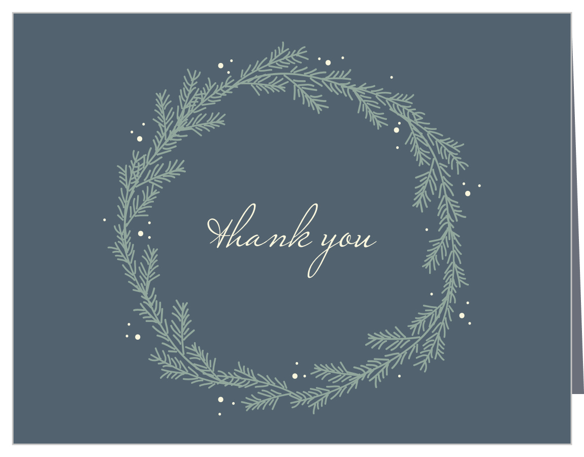 Evergreen Wreath Wedding Thank You Cards