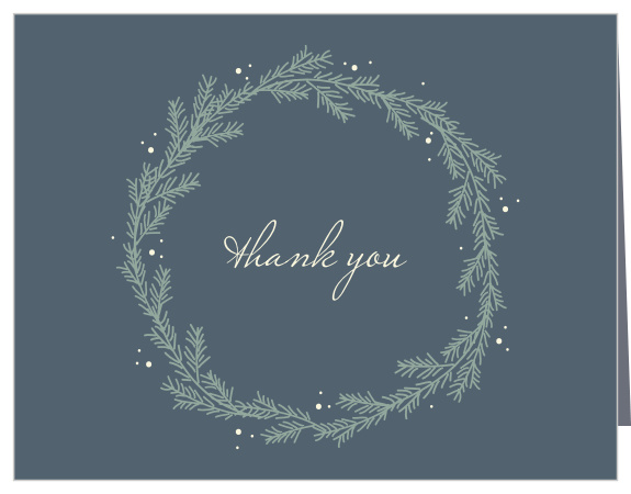 Evergreen Wreath Wedding Thank You Cards