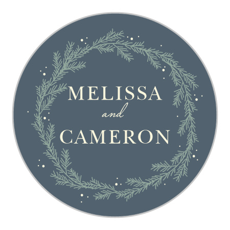 Evergreen Wreath Wedding Stickers