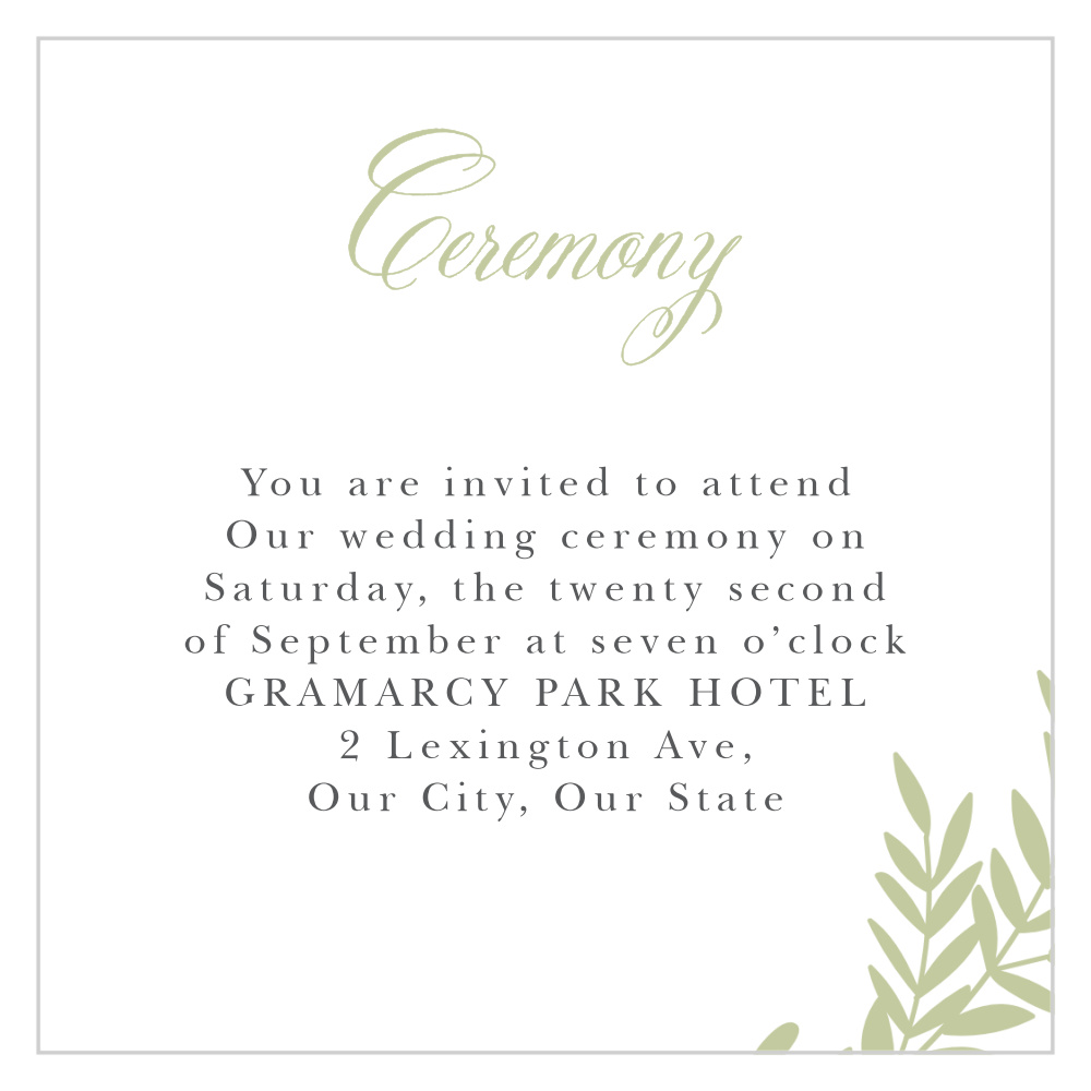 Blissful Boughs Ceremony Cards