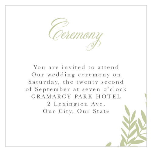 Blissful Boughs Ceremony Cards