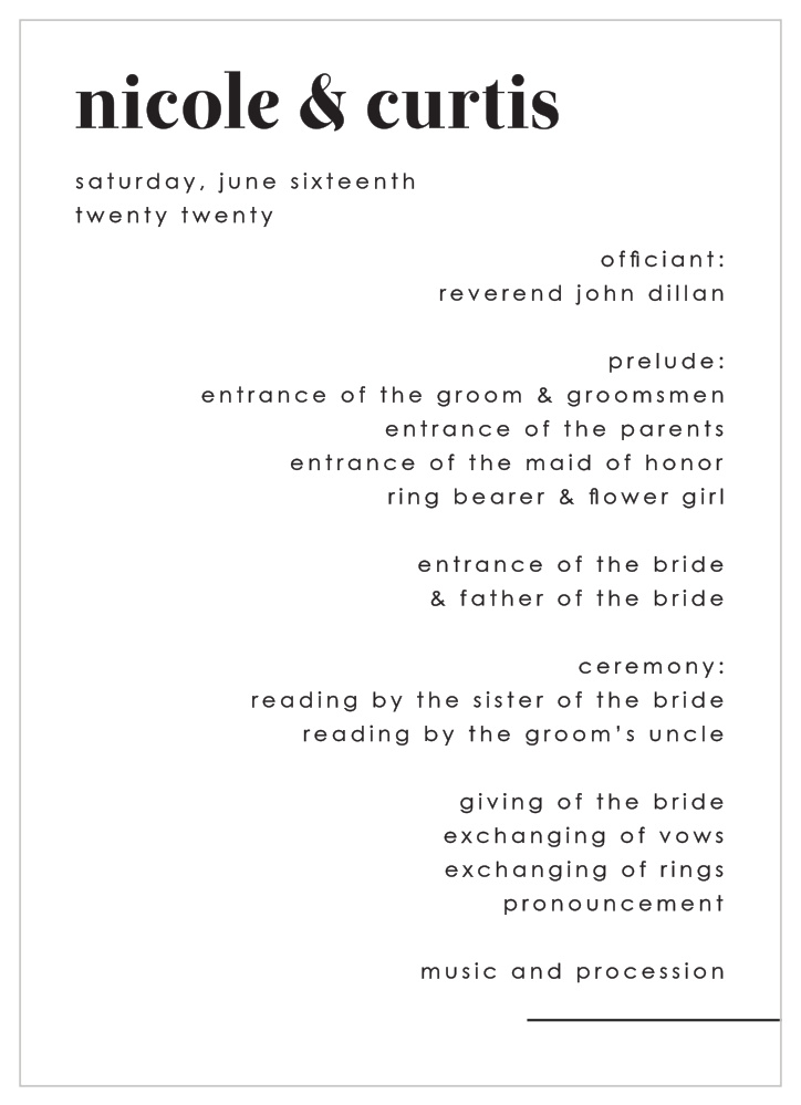 Mod Type Wedding Programs