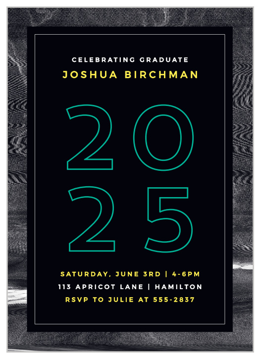Our Neon Glitch Graduation Invitations are a retro marvel! 